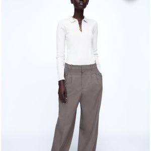 Zara long sleeve shirt with zipper front